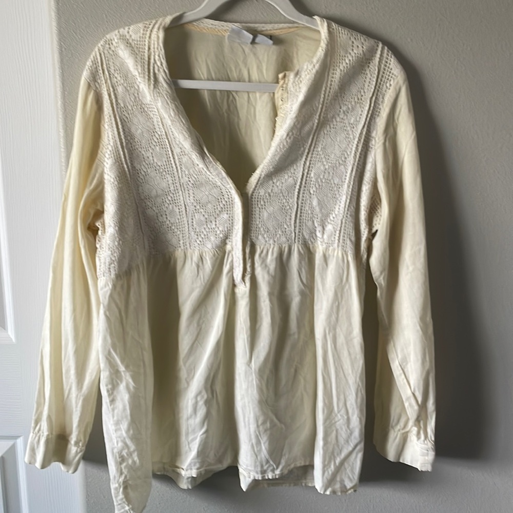 Cotton Ivory/yellow blouse